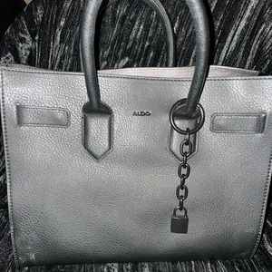 ALDO BLACK GENICULATA VEGAN LEATHER TOTE